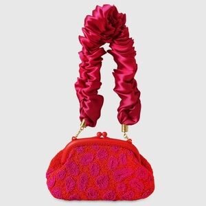 Elegant Red and Pink Women's Clutch Bag